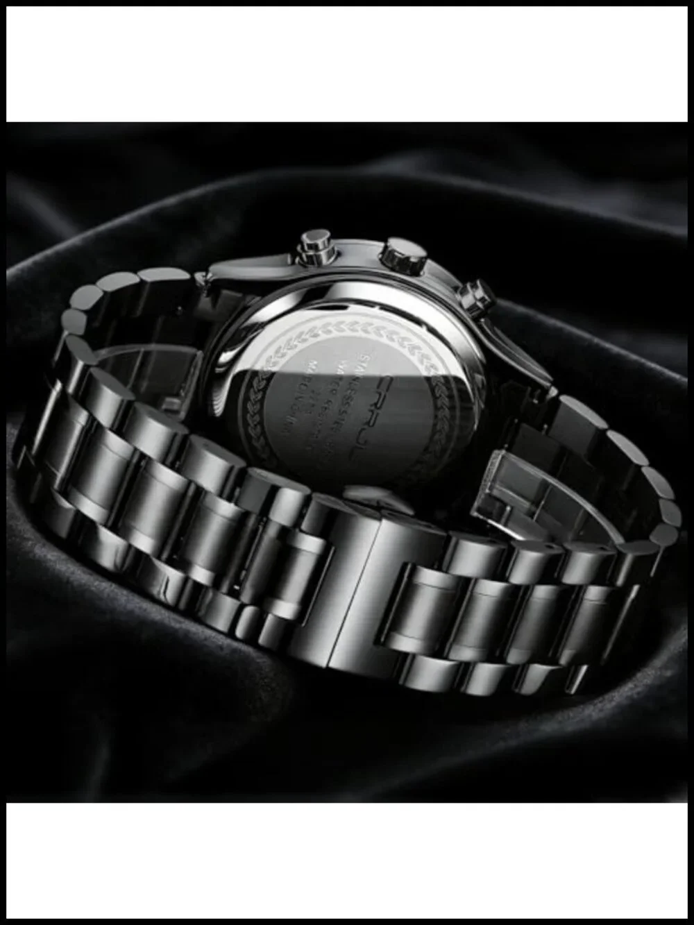CRRJU Men's Stainless Steel Waterproof Quartz Chronograph Watch Japanese
